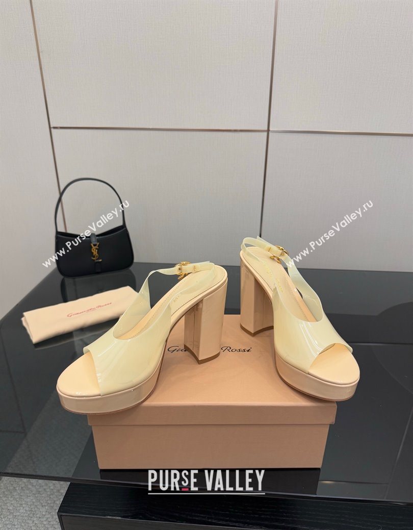 Gianvito Rossi PVC Platform Sandals 11.5cm Yellow 2025 0827 (SYT-250827046)