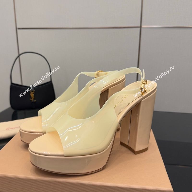 Gianvito Rossi PVC Platform Sandals 11.5cm Yellow 2025 0827 (SYT-250827046)