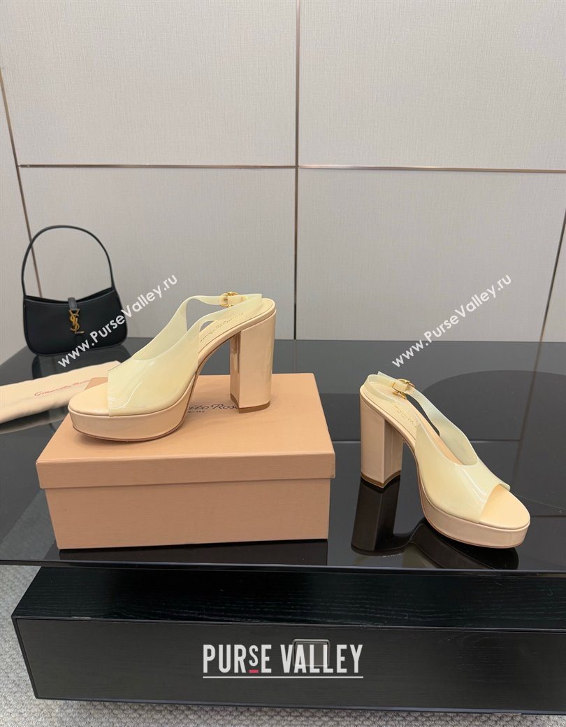 Gianvito Rossi PVC Platform Sandals 11.5cm Yellow 2025 0827 (SYT-250827046)