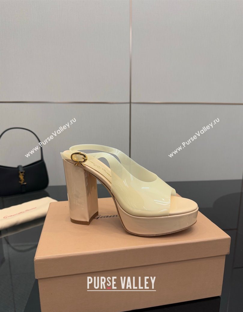 Gianvito Rossi PVC Platform Sandals 11.5cm Yellow 2025 0827 (SYT-250827046)