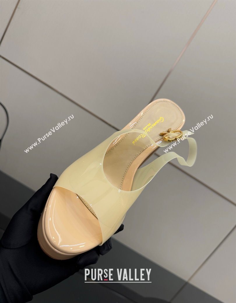 Gianvito Rossi PVC Platform Sandals 11.5cm Yellow 2025 0827 (SYT-250827046)