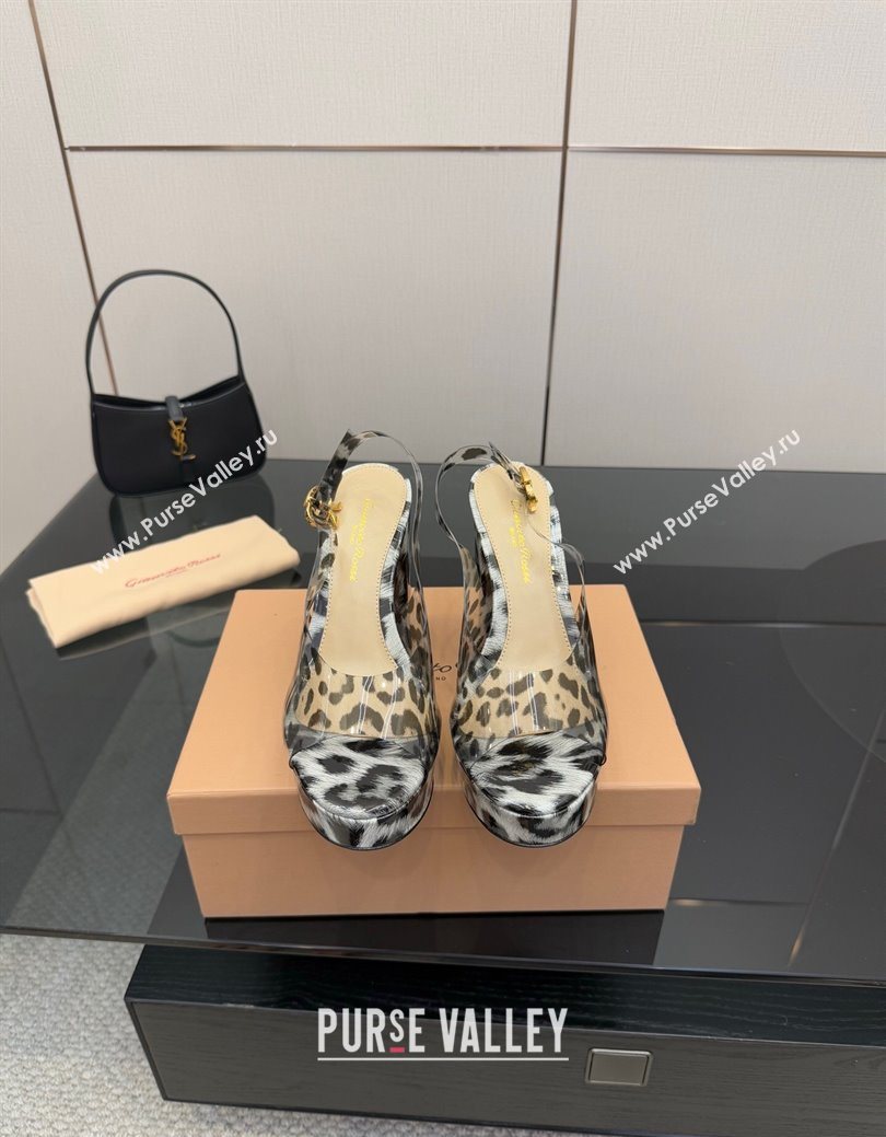 Gianvito Rossi Printed PVC Platform Sandals 11.5cm 2025 0827 (SYT-250827047)