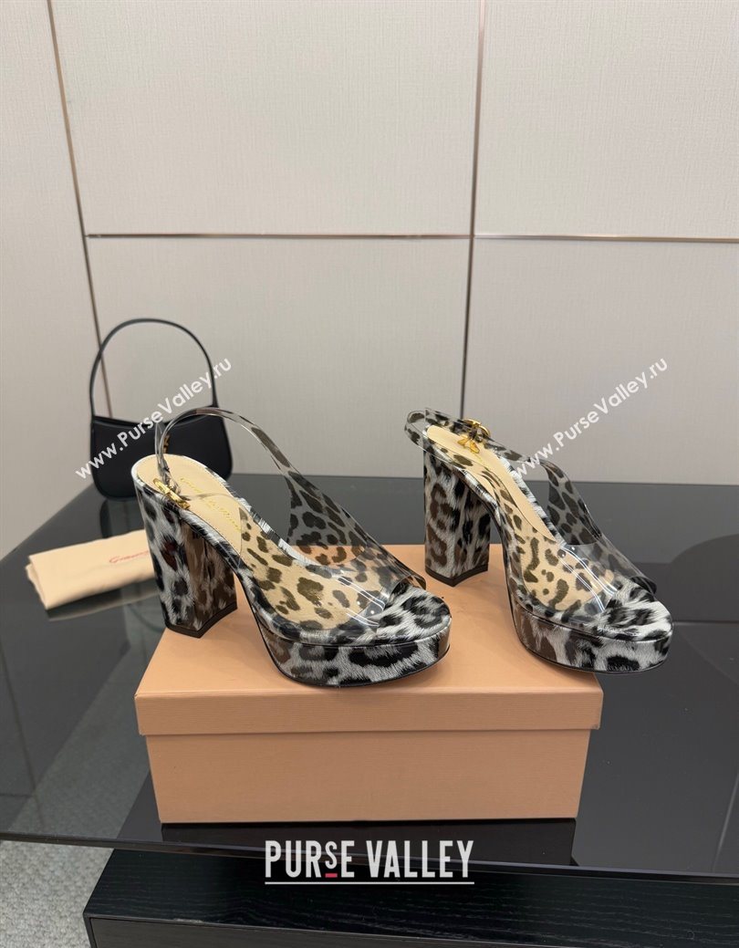 Gianvito Rossi Printed PVC Platform Sandals 11.5cm 2025 0827 (SYT-250827047)
