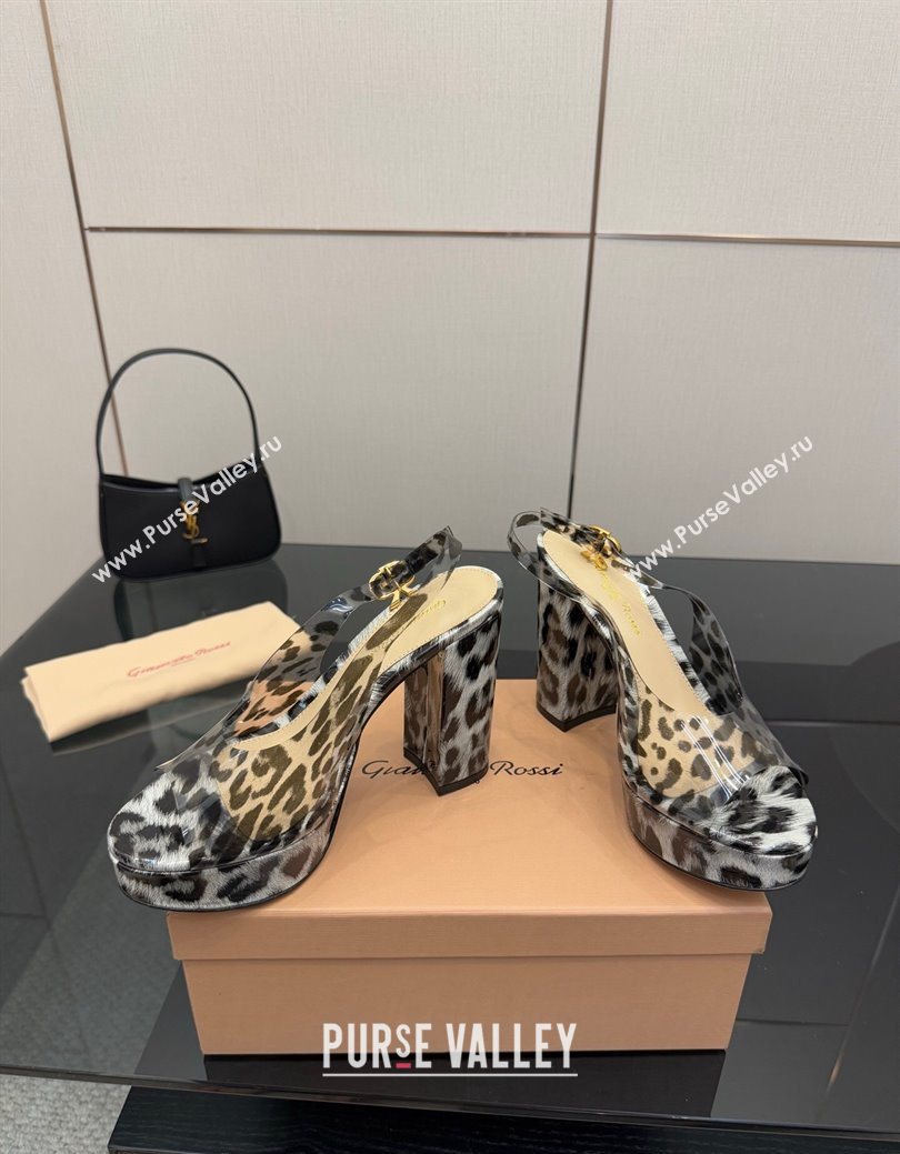 Gianvito Rossi Printed PVC Platform Sandals 11.5cm 2025 0827 (SYT-250827047)