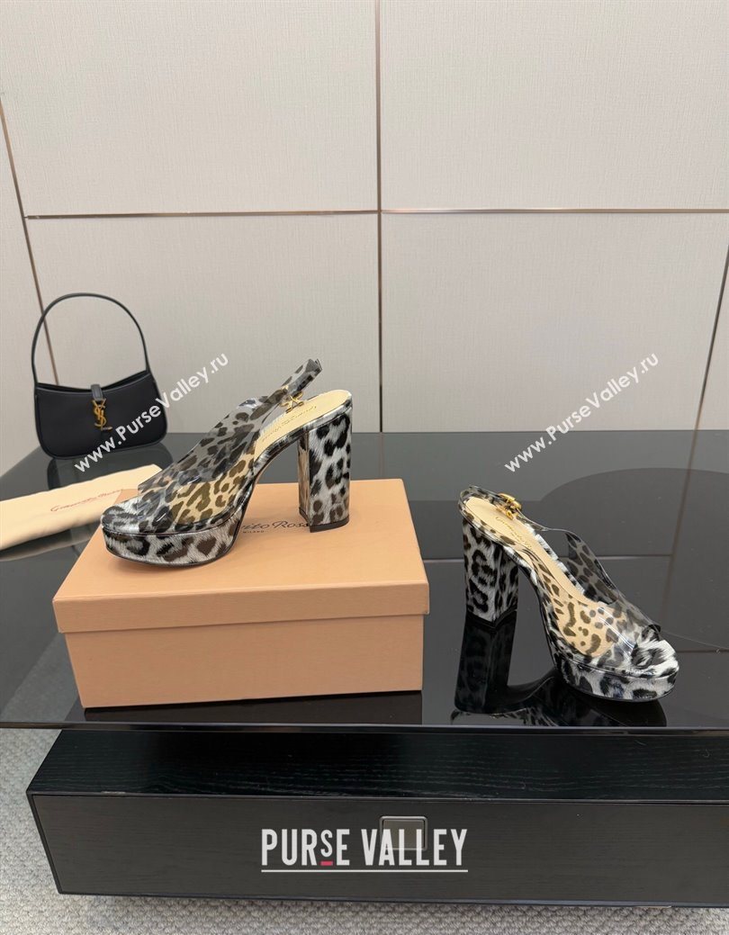Gianvito Rossi Printed PVC Platform Sandals 11.5cm 2025 0827 (SYT-250827047)