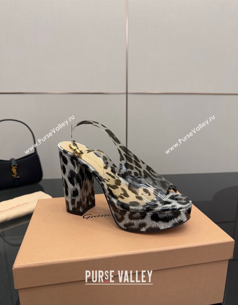 Gianvito Rossi Printed PVC Platform Sandals 11.5cm 2025 0827 (SYT-250827047)
