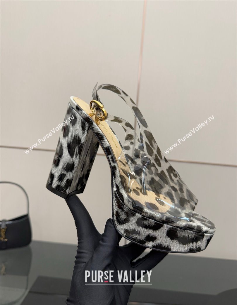 Gianvito Rossi Printed PVC Platform Sandals 11.5cm 2025 0827 (SYT-250827047)