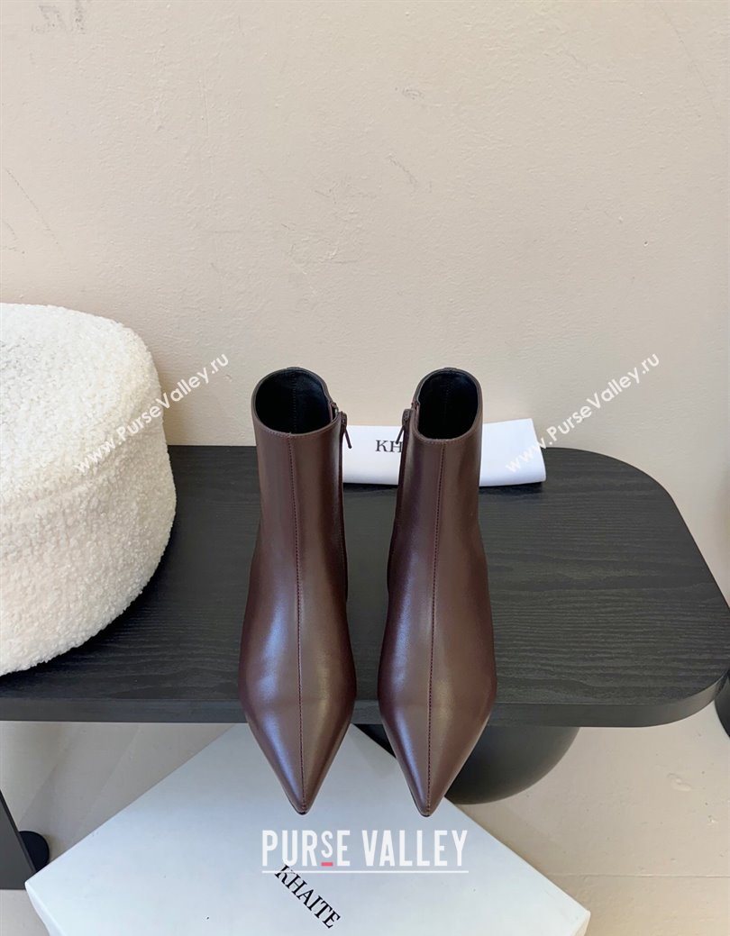 Khaite Lambskin Wedge Ankle Boots Brown 2025 0827 (MD-250827048)