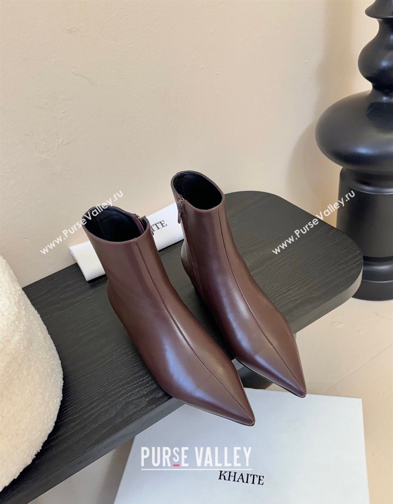 Khaite Lambskin Wedge Ankle Boots Brown 2025 0827 (MD-250827048)