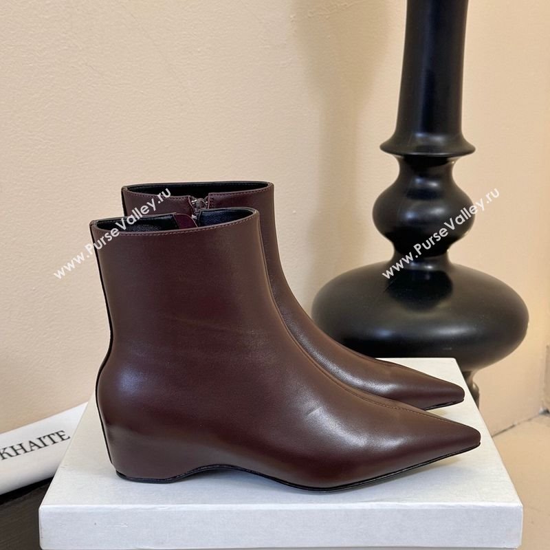 Khaite Lambskin Wedge Ankle Boots Brown 2025 0827 (MD-250827048)