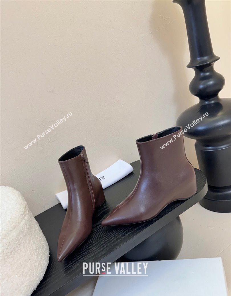 Khaite Lambskin Wedge Ankle Boots Brown 2025 0827 (MD-250827048)