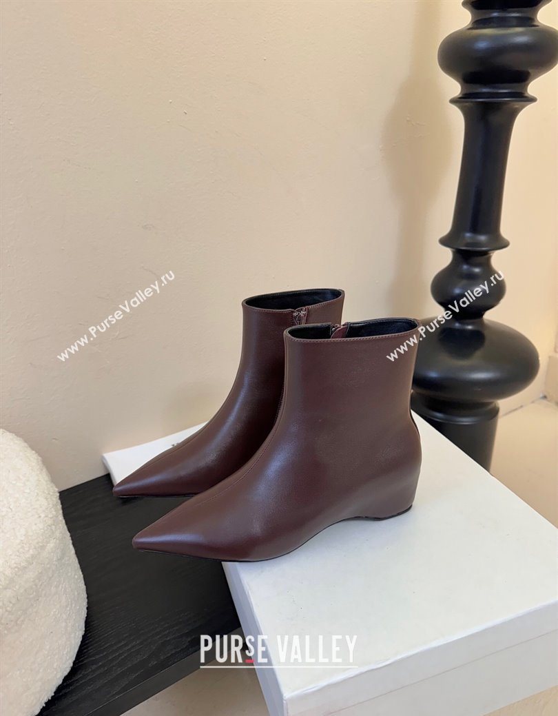 Khaite Lambskin Wedge Ankle Boots Brown 2025 0827 (MD-250827048)