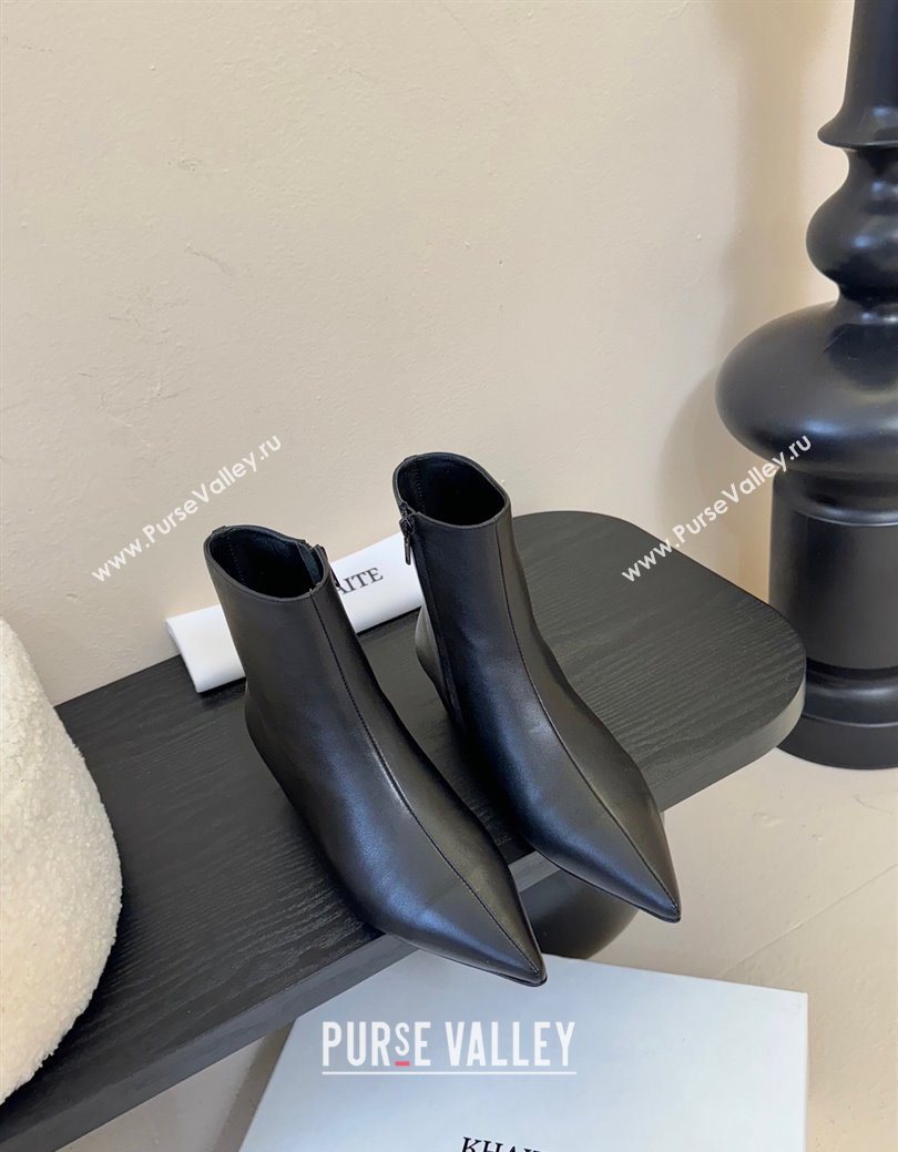 Khaite Lambskin Wedge Ankle Boots Black 2025 0827 (MD-250827049)