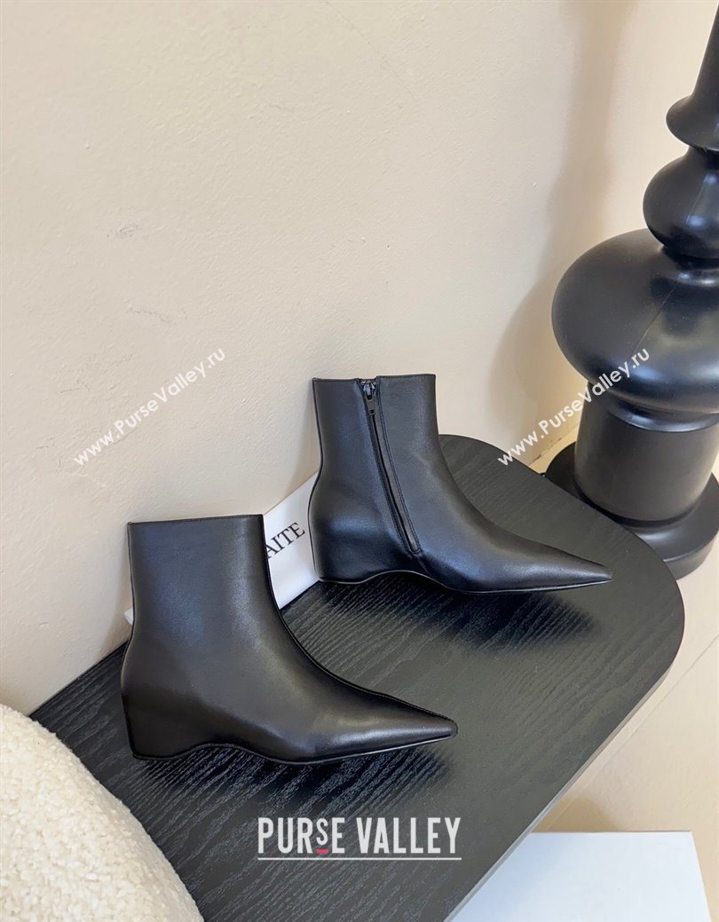 Khaite Lambskin Wedge Ankle Boots Black 2025 0827 (MD-250827049)