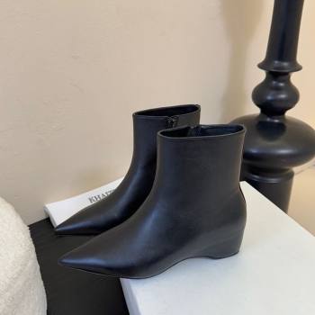 Khaite Lambskin Wedge Ankle Boots Black 2025 0827 (MD-250827049)
