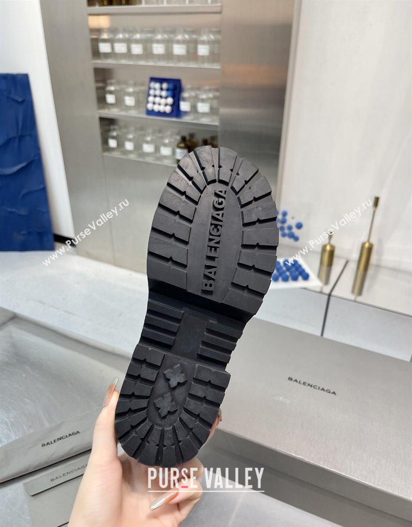 Balenciaga Womens Venom Mid Boots 5cm with Strap Buckle in Calfskin Leather Black 2025 1104 (XL-251104104)