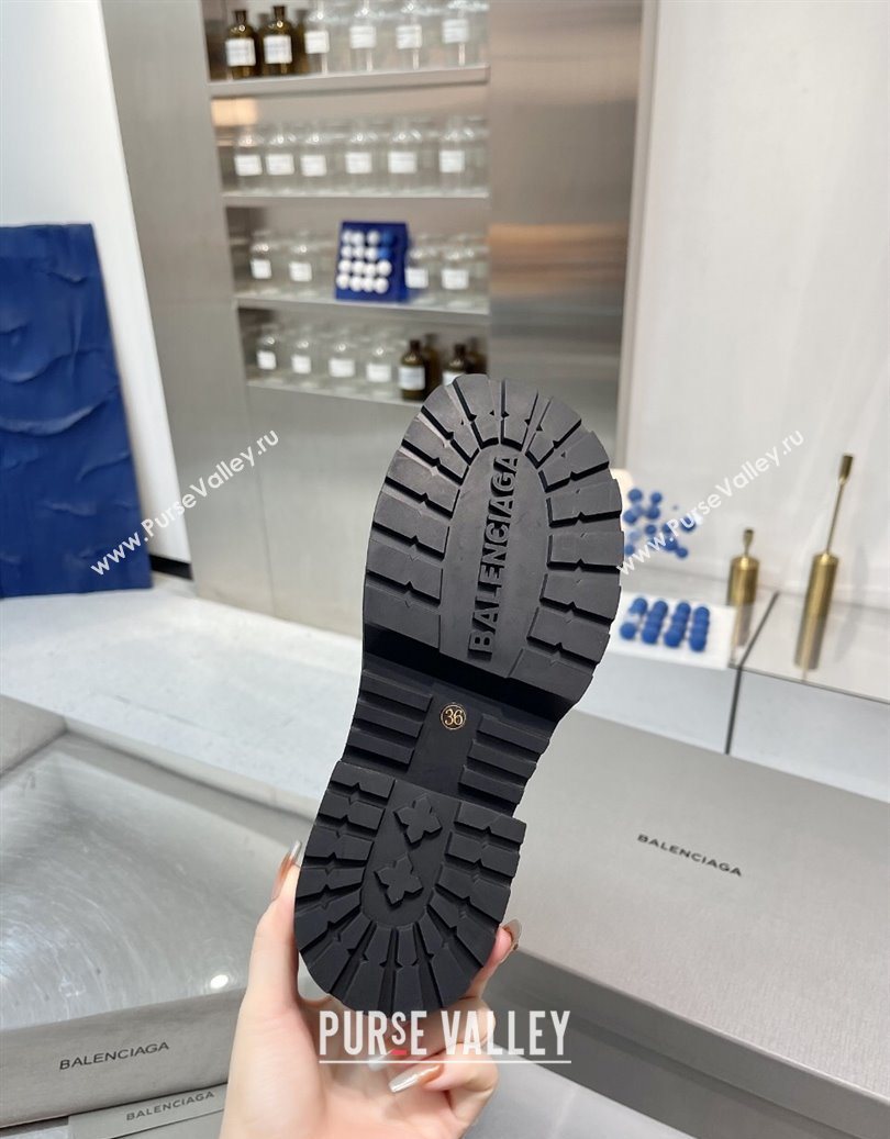 Balenciaga Womens Venom Mid Boots 5cm with Strap Buckle in Calfskin Leather Brown 2025 1104 (XL-251104105)