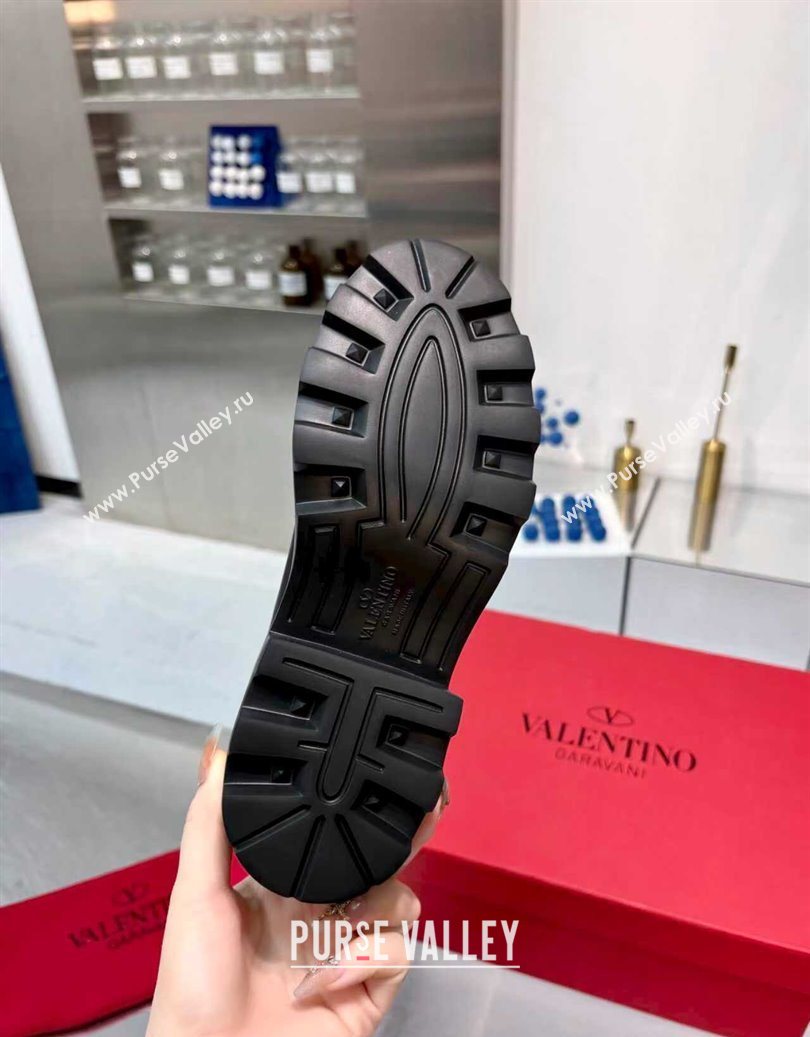 Valentino Rockstud Strap Ankle Boots 5.5cm in Calfskin Leather Black/Gold 2025 1104 (XL-251104093)