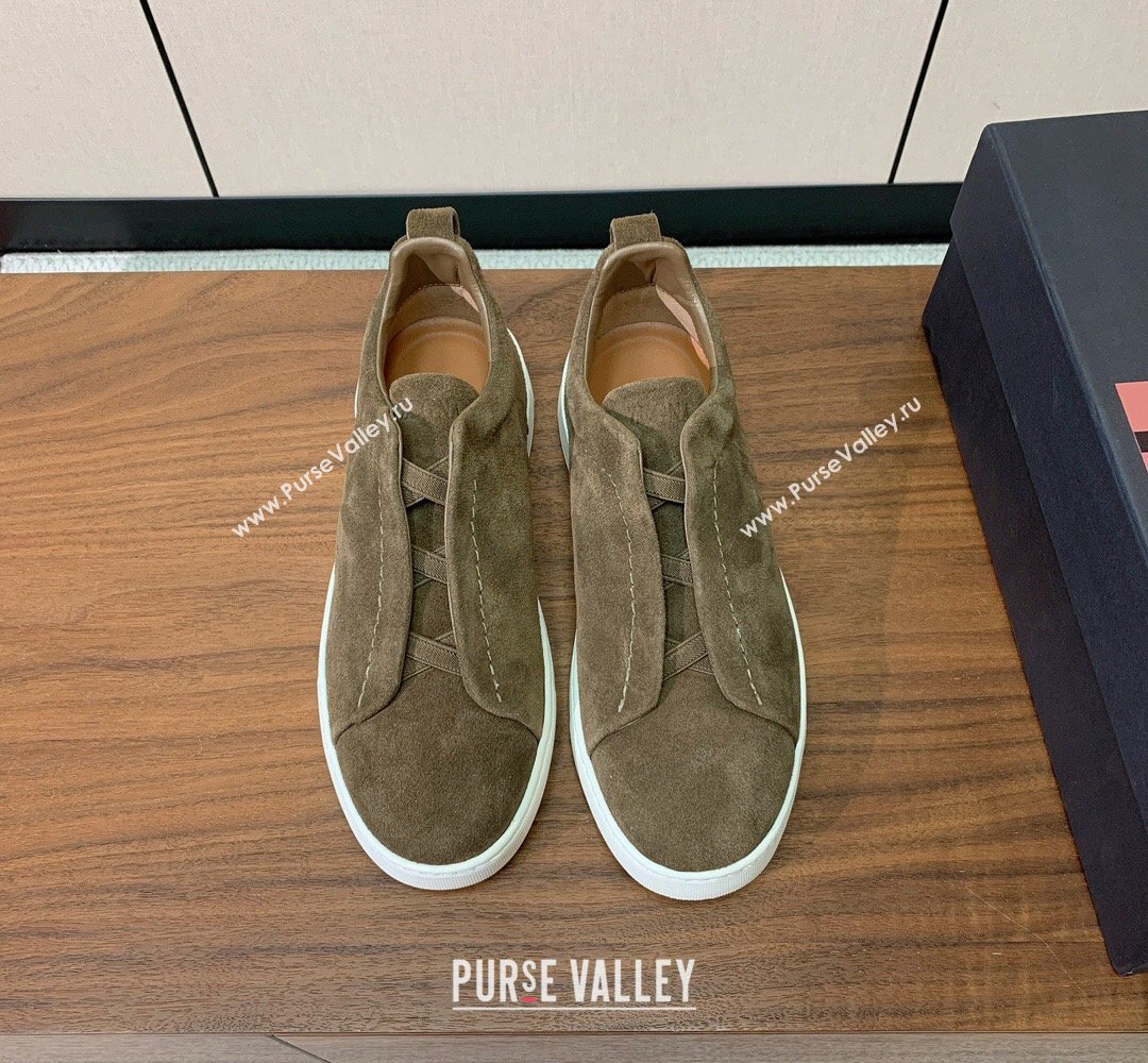 Zegna Mens Suede Sneakers Taupe 2026 0204 (HH-260224005)