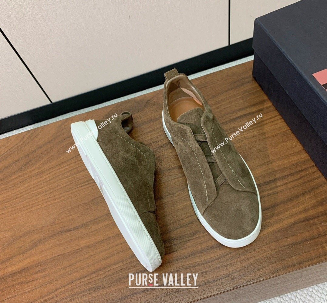 Zegna Mens Suede Sneakers Taupe 2026 0204 (HH-260224005)