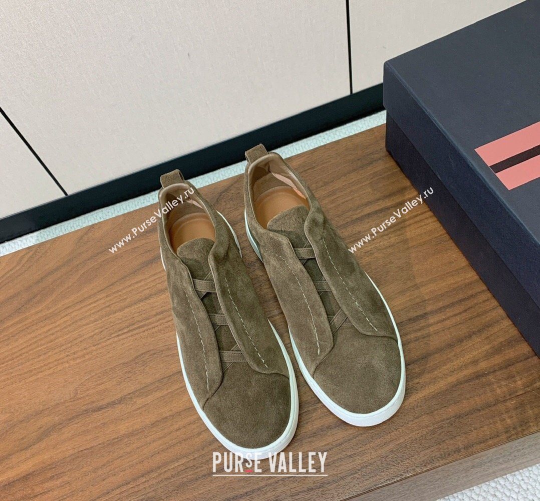 Zegna Mens Suede Sneakers Taupe 2026 0204 (HH-260224005)