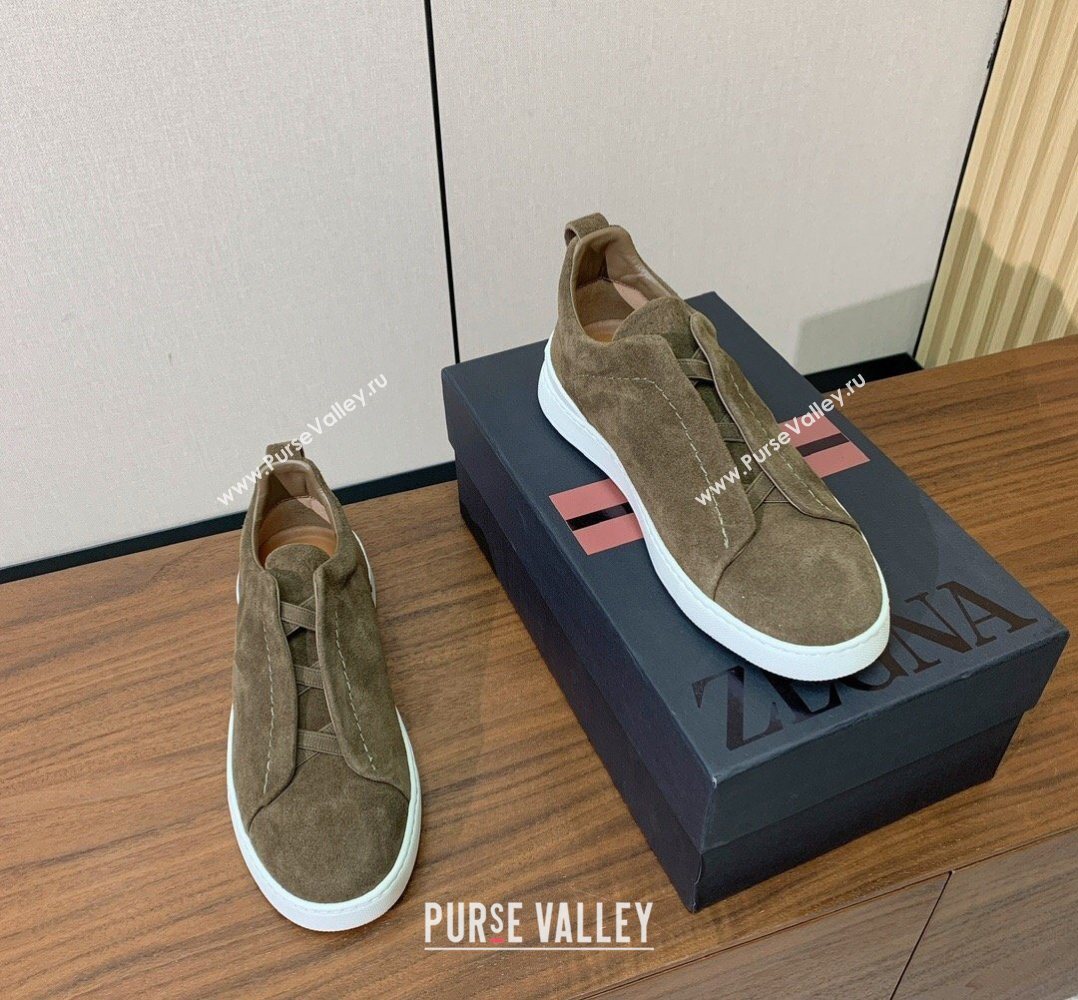 Zegna Mens Suede Sneakers Taupe 2026 0204 (HH-260224005)