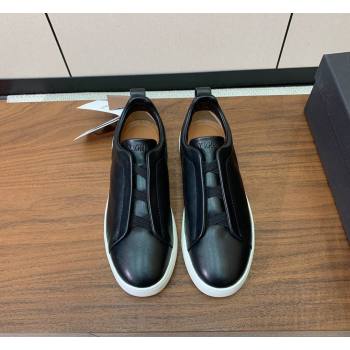 Zegna Mens Smooth Calfskin Leather Sneakers Black 2026 0204 (HH-260224006)