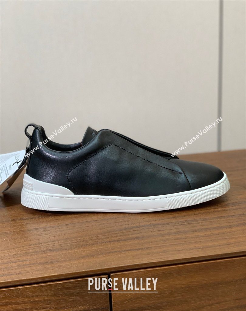 Zegna Mens Smooth Calfskin Leather Sneakers Black 2026 0204 (HH-260224006)