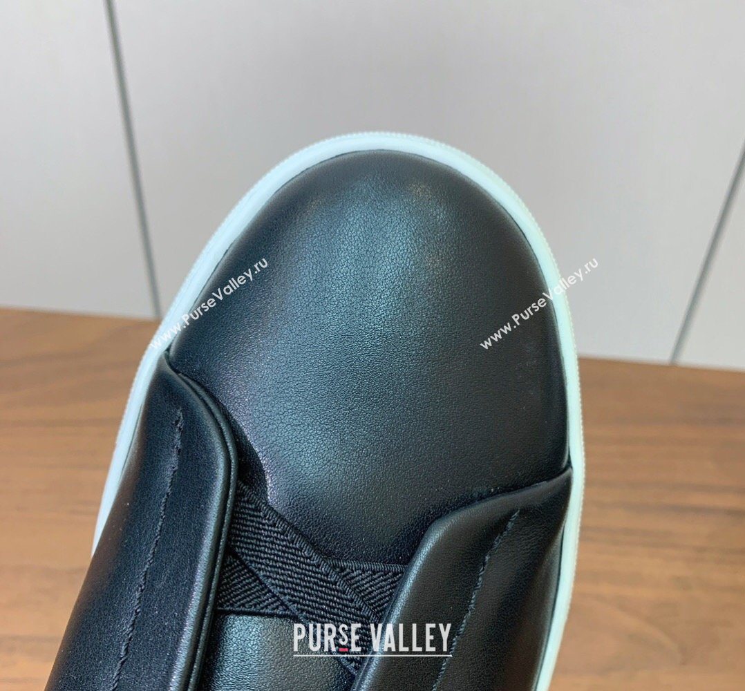 Zegna Mens Smooth Calfskin Leather Sneakers Black 2026 0204 (HH-260224006)