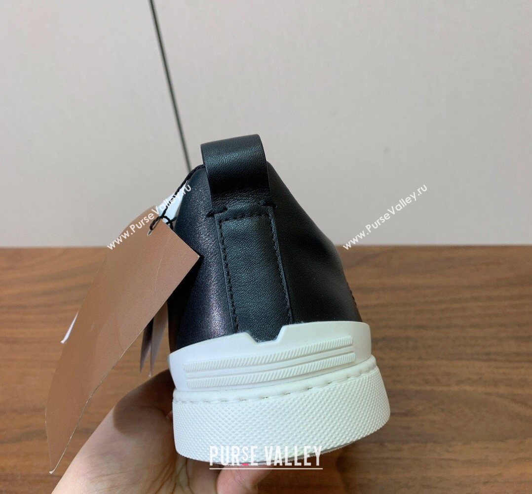 Zegna Mens Smooth Calfskin Leather Sneakers Black 2026 0204 (HH-260224006)