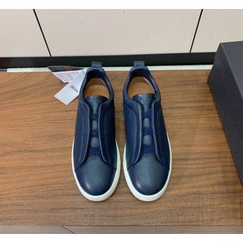 Zegna Mens Smooth Calfskin Leather Sneakers Blue 2026 0204 (HH-260224008)