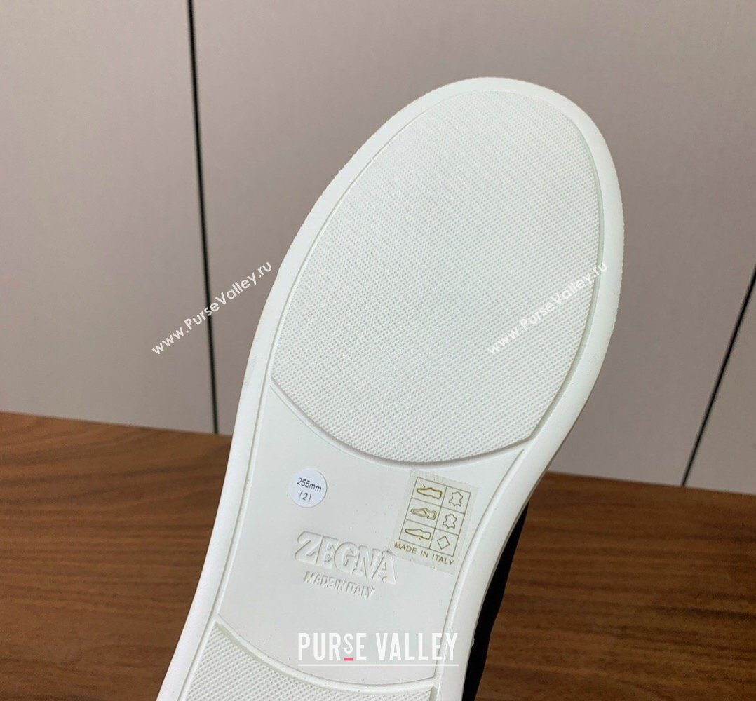 Zegna Mens Smooth Calfskin Leather Sneakers Blue 2026 0204 (HH-260224008)