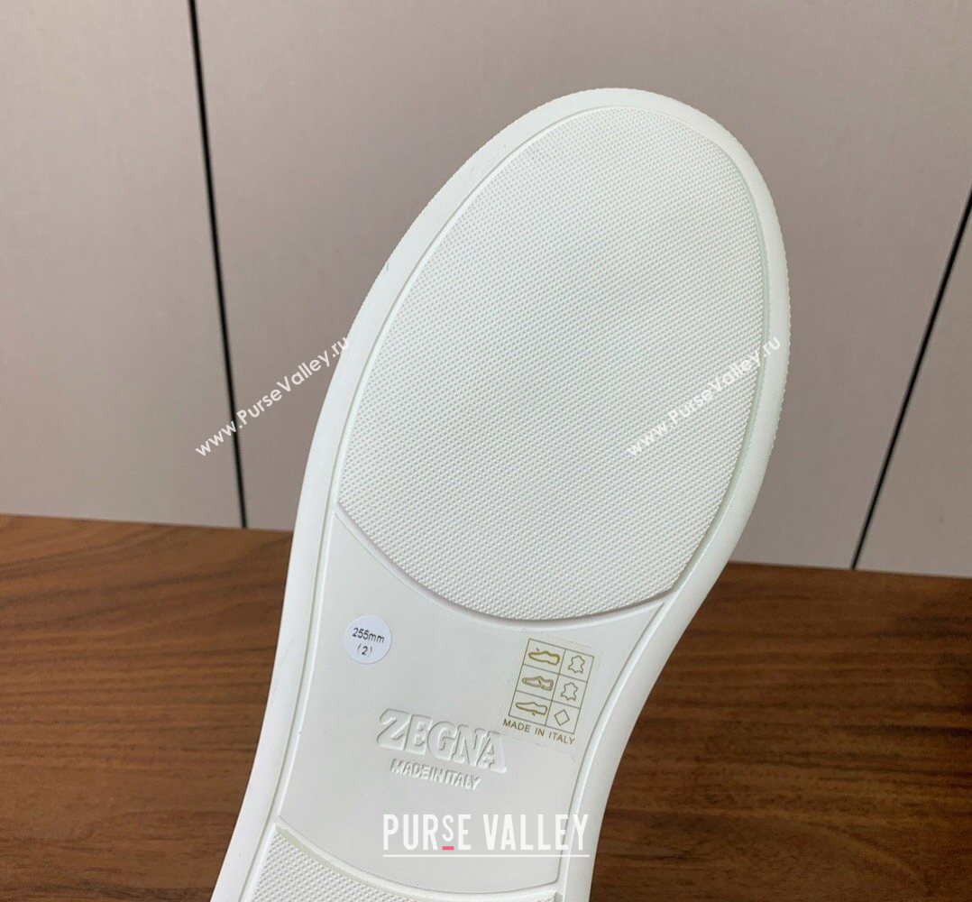 Zegna Mens Grained Leather Sneakers Blue 2026 0204 (HH-260224015)