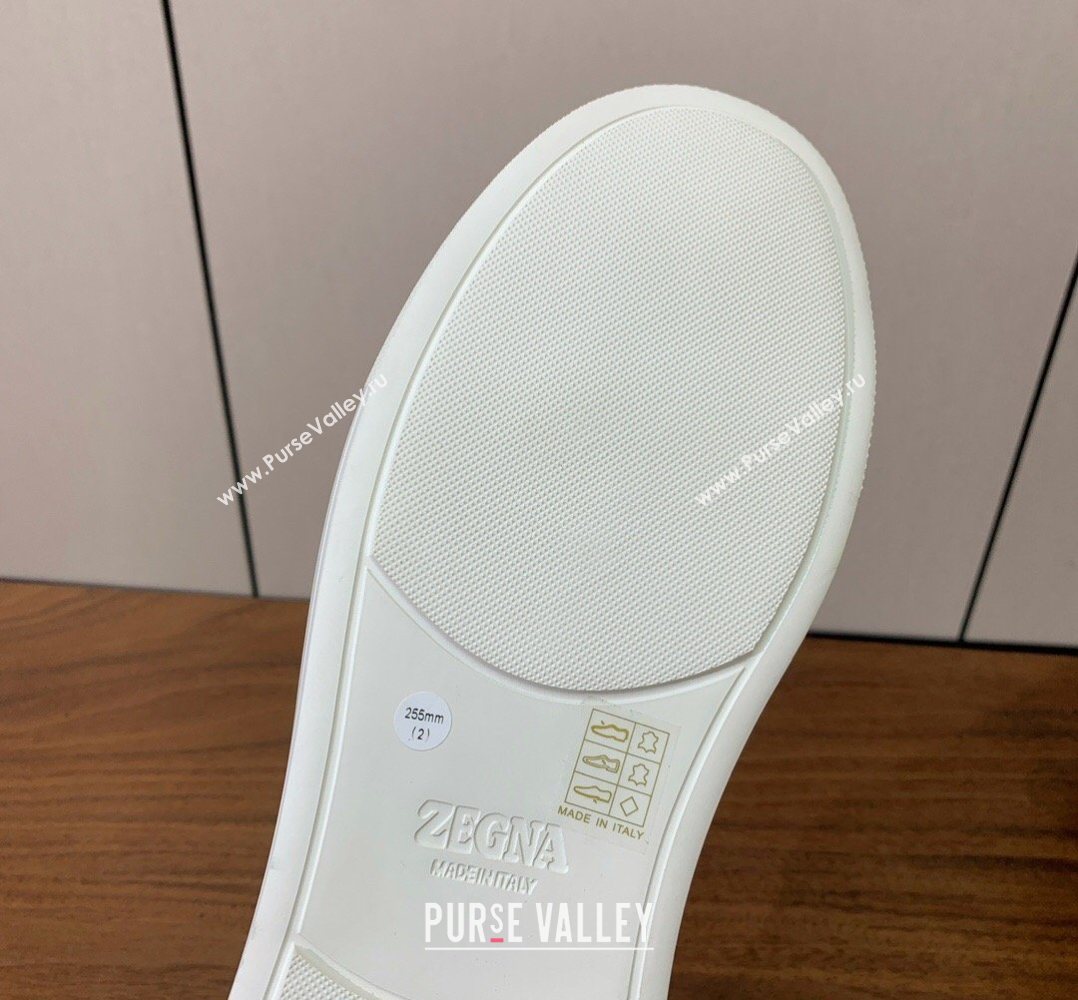 Zegna Mens Grained Leather Sneakers Light Brown 2026 0204 (HH-260224019)