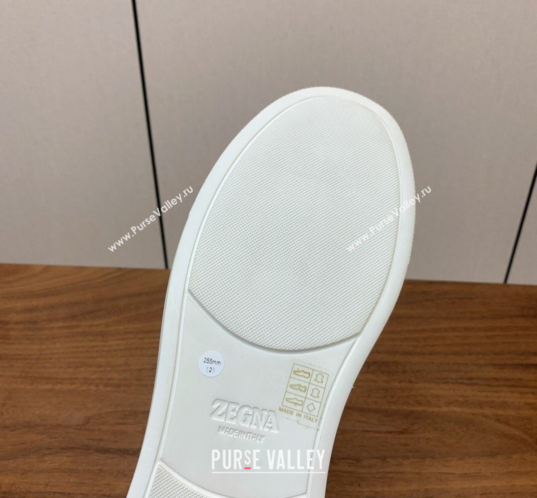 Zegna Mens Grained Leather Sneakers Green2 2026 0204 (HH-260224020)