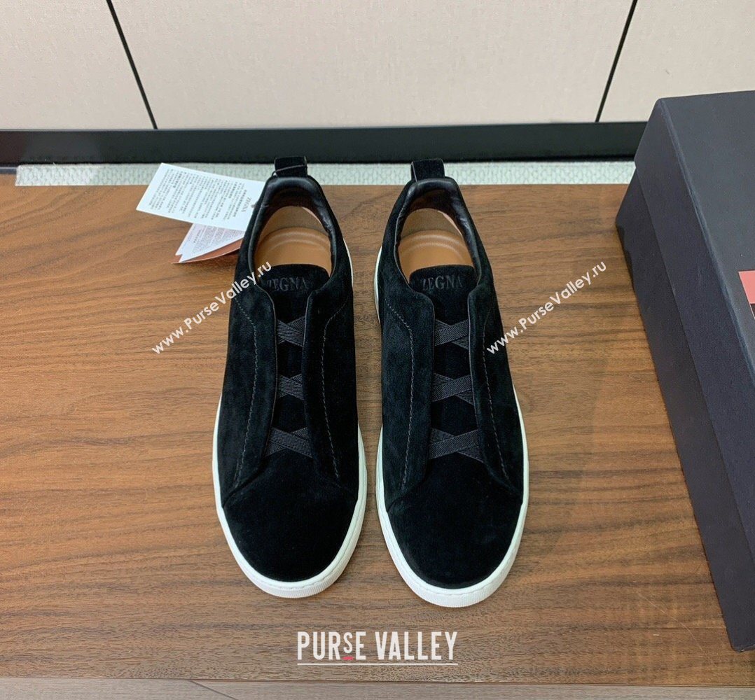 Zegna Mens Suede Sneakers Black 2026 0204 (HH-260224001)