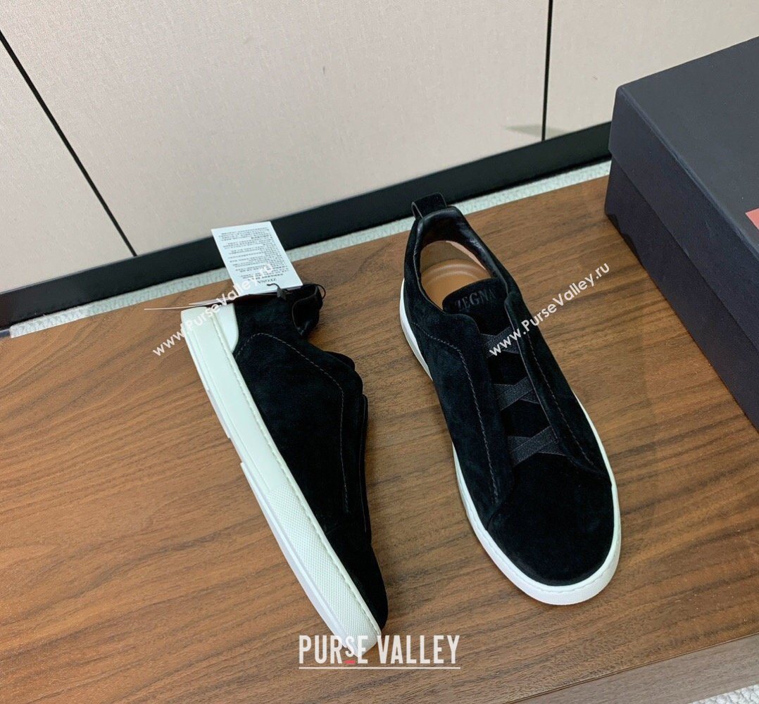 Zegna Mens Suede Sneakers Black 2026 0204 (HH-260224001)
