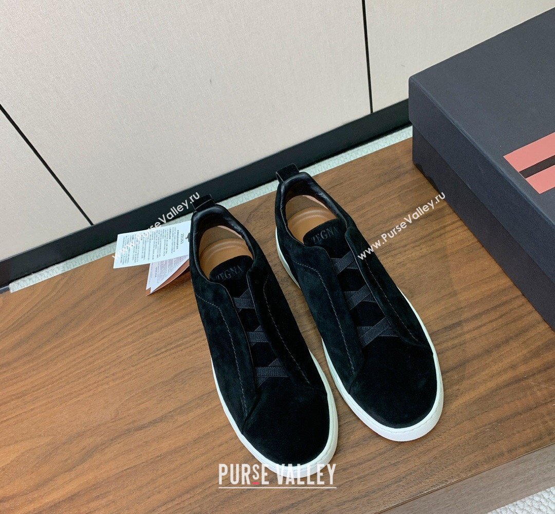 Zegna Mens Suede Sneakers Black 2026 0204 (HH-260224001)