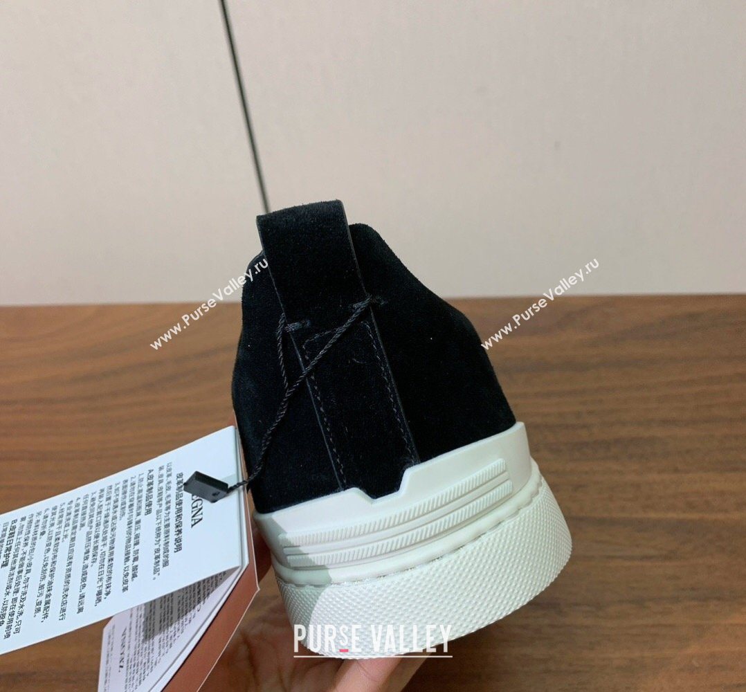 Zegna Mens Suede Sneakers Black 2026 0204 (HH-260224001)