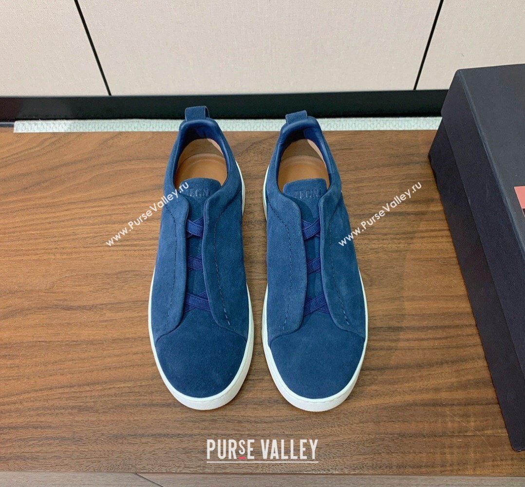 Zegna Mens Suede Sneakers Blue 2026 0204 (HH-260224002)