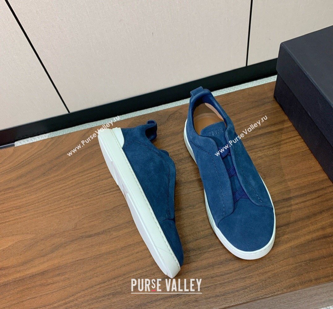 Zegna Mens Suede Sneakers Blue 2026 0204 (HH-260224002)