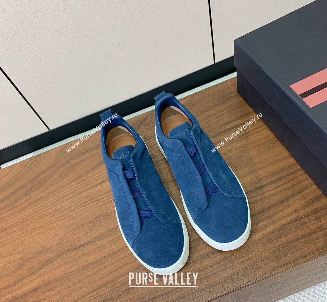 Zegna Mens Suede Sneakers Blue 2026 0204 (HH-260224002)