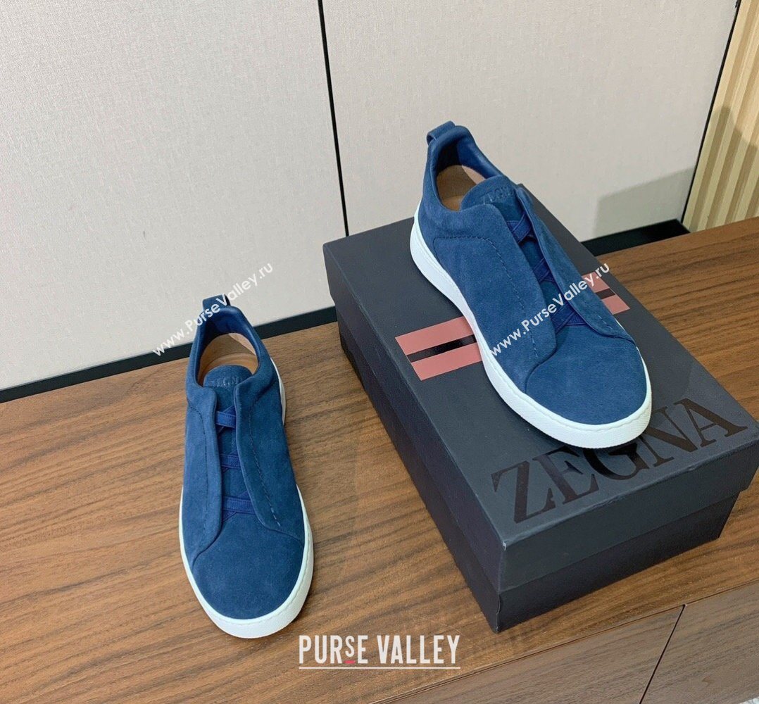 Zegna Mens Suede Sneakers Blue 2026 0204 (HH-260224002)
