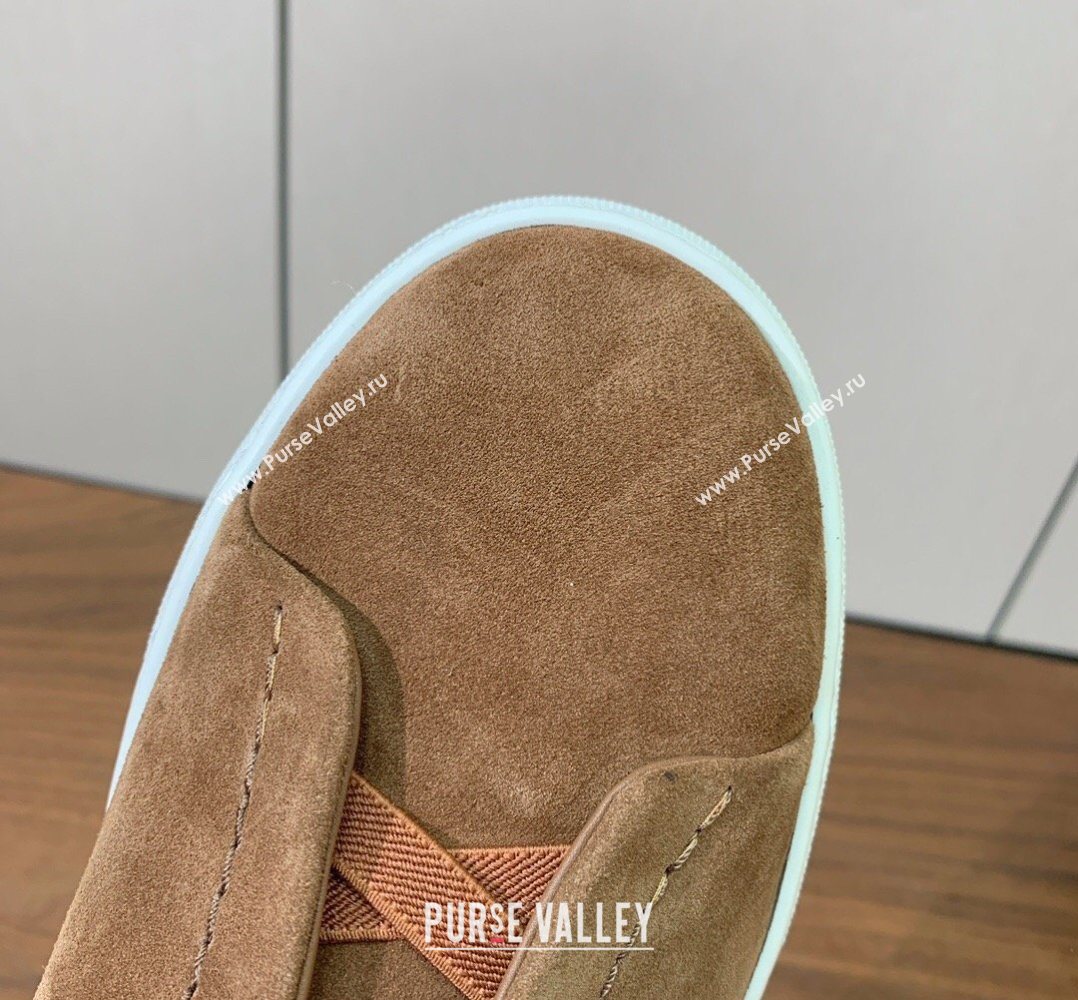 Zegna Mens Suede Sneakers Brown 2026 0204 (HH-260224003)