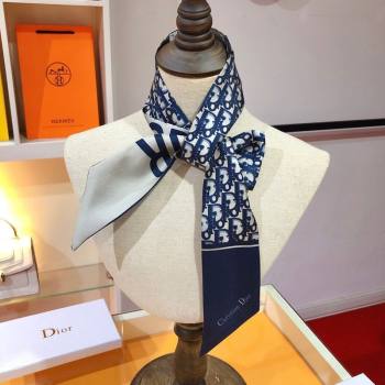 Dior Bandeau Silk Scarf 6x105cm Blue Oblique 2026 DR010601 (XMN-260106088)