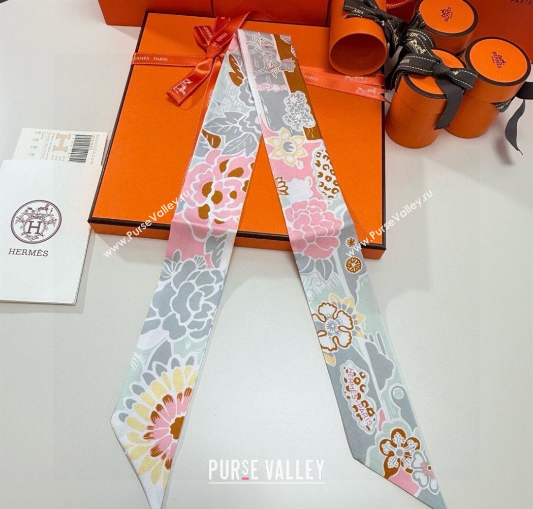 Hermes Couleur Silk Twilly Bandeau Scarf 5x86cm Grey 2026 (XMN-260106059)