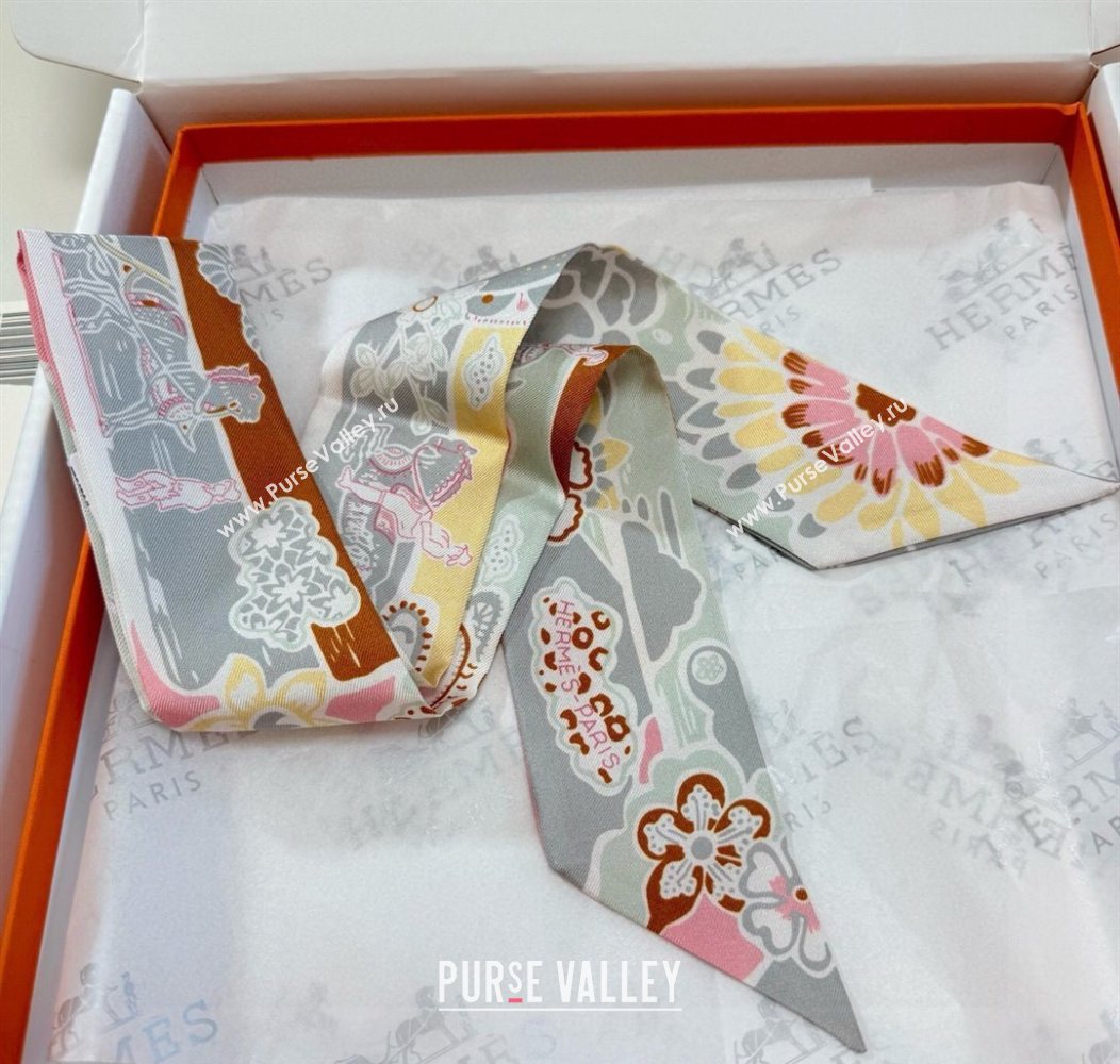 Hermes Couleur Silk Twilly Bandeau Scarf 5x86cm Grey 2026 (XMN-260106059)