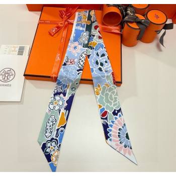 Hermes Couleur Silk Twilly Bandeau Scarf 5x86cm Blue 2026 (XMN-260106060)