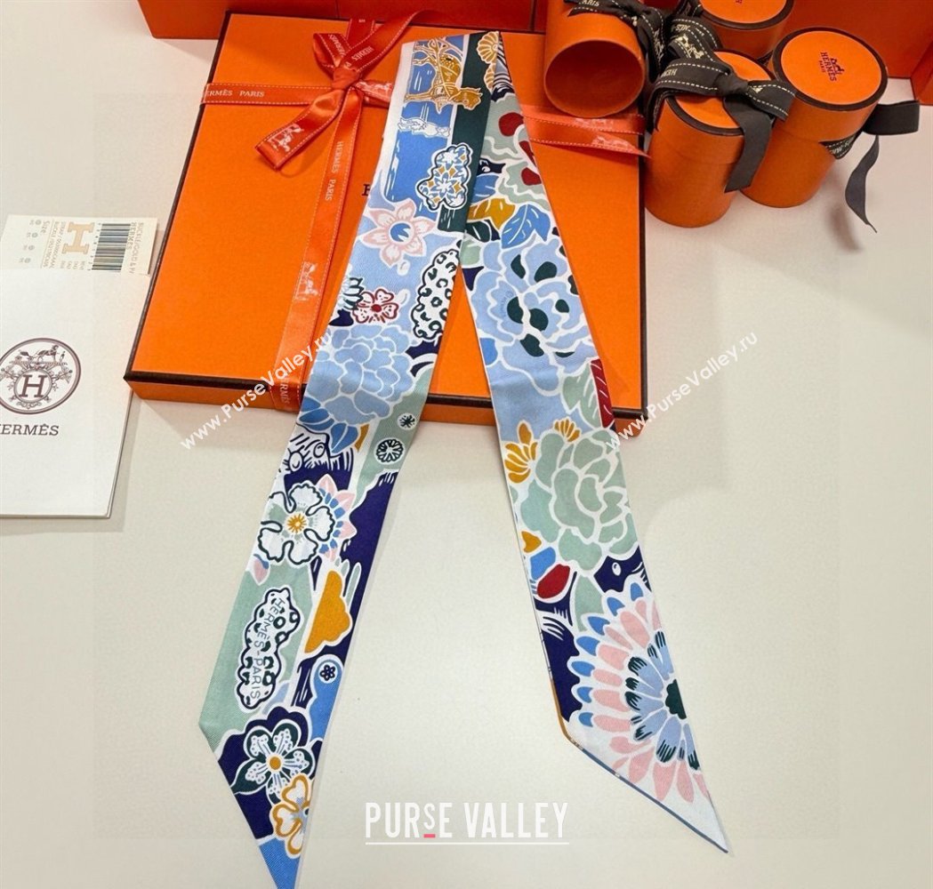 Hermes Couleur Silk Twilly Bandeau Scarf 5x86cm Blue 2026 (XMN-260106060)