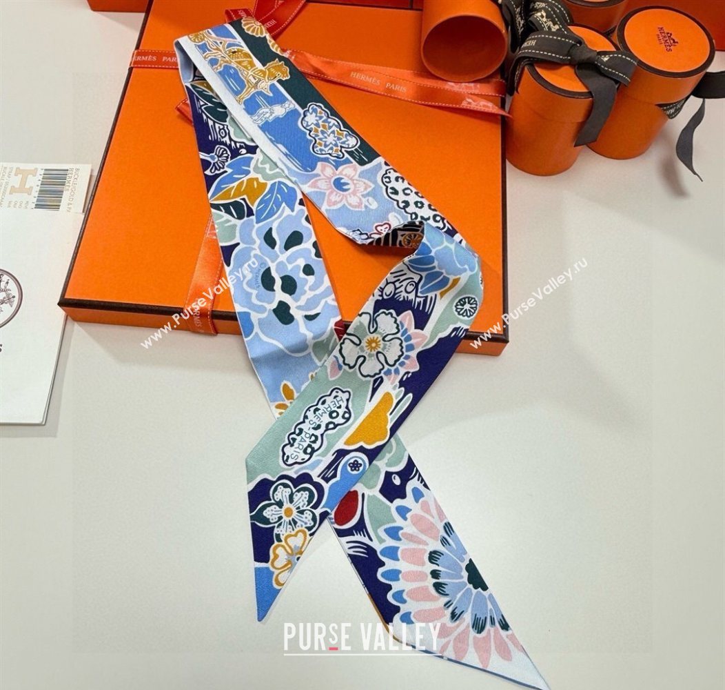 Hermes Couleur Silk Twilly Bandeau Scarf 5x86cm Blue 2026 (XMN-260106060)